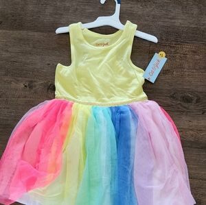 Cat & Jack 5T Girls Rainbow Dress With Tutu